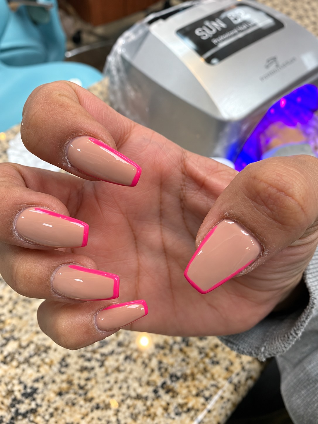 Pink-tipped nails from Jessica Nails & Spa’s portfolio
